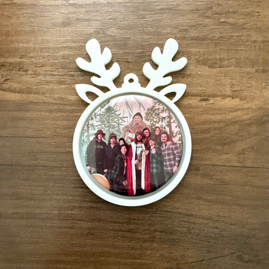 Round Reindeer Ornament