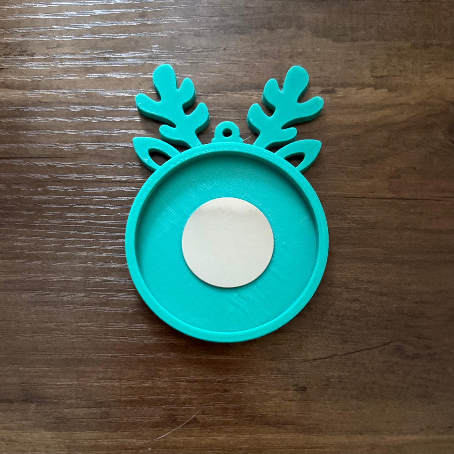 Round Reindeer Ornament